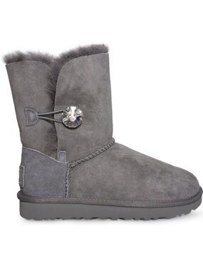 UGG Gray Bailey Button Bling Boots